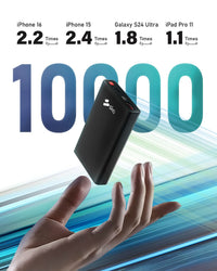 Chargers Power Bank Black Ultra Slim 10000mAh Power Bank