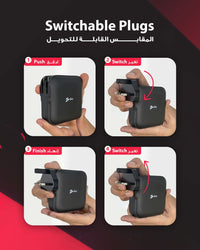 Ska lifestyle Black 3-IN-1 Travel Charger Mag Power Bank