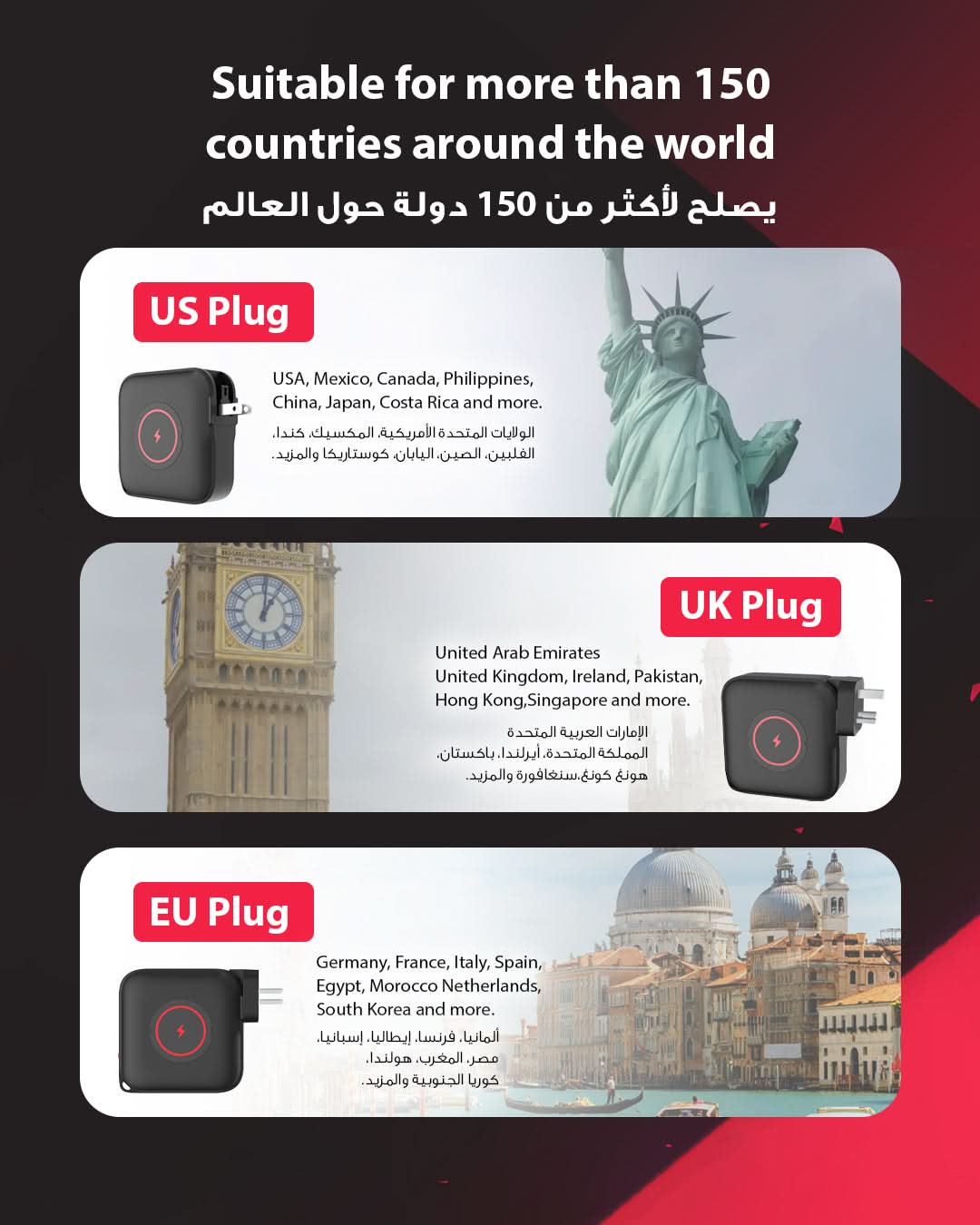 Ska lifestyle Black 3-IN-1 Travel Charger Mag Power Bank