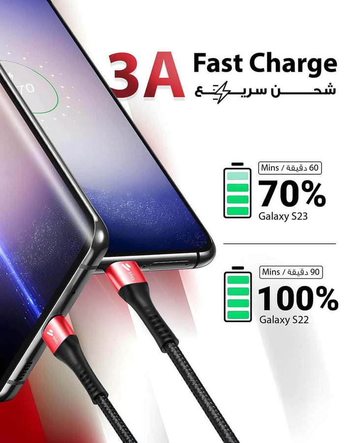 Ska lifestyle Black SKA 65W USB-A to USB-C Fast Charging Cable | 1.5m Kevlar Braided | High-Speed Power Delivery for iPhone 15, iPad Pro, Samsung, Xiaomi, Huawei & Laptops – White