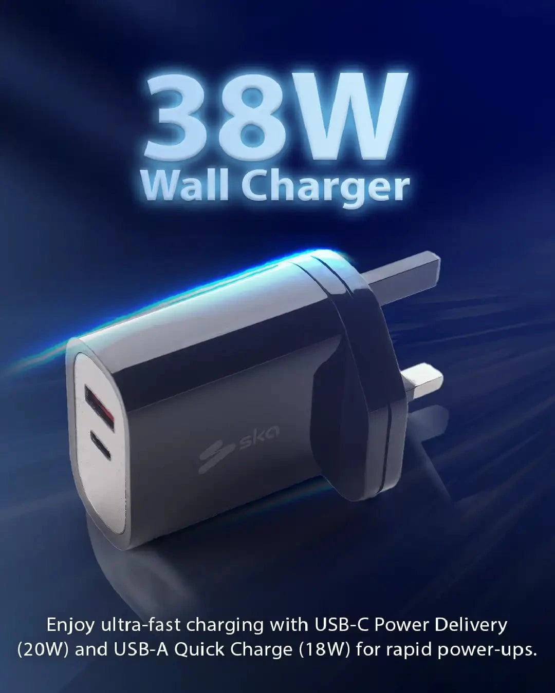Ska lifestyle Black SKA Swift - 38W Wall Charger