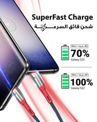 Ska lifestyle Black SKA Swift CC3100 USB-C 1.2M Fast Charging Cable | 100W Power Delivery, Denim Braided | Durable & High-Speed Data Transfer | Compatible with iPhone 15/15 Pro, iPad Air/Pro, Samsung, Huawei, Laptop - Black