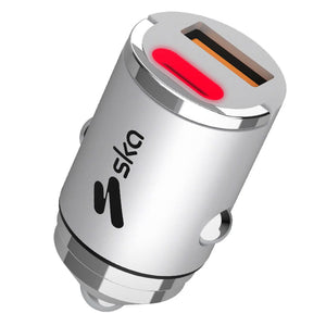 Ska lifestyle Silver Dual Port PD30W Car Charger